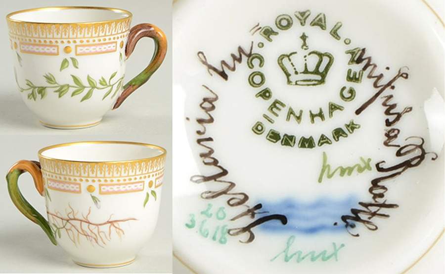 Flora Danica (1961 To Current) Flat Demitasse Cup-Stellaria Stellaria hy mifusa R by Royal Copenhagen-1