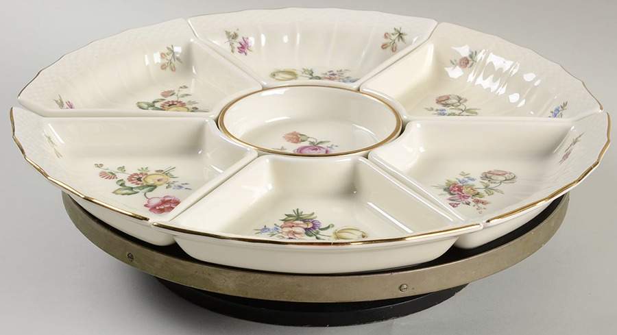 Frijsenborg 8 Pc Lazy Susan (6 Sides, 1 Center, Base) by Royal Copenhagen-1