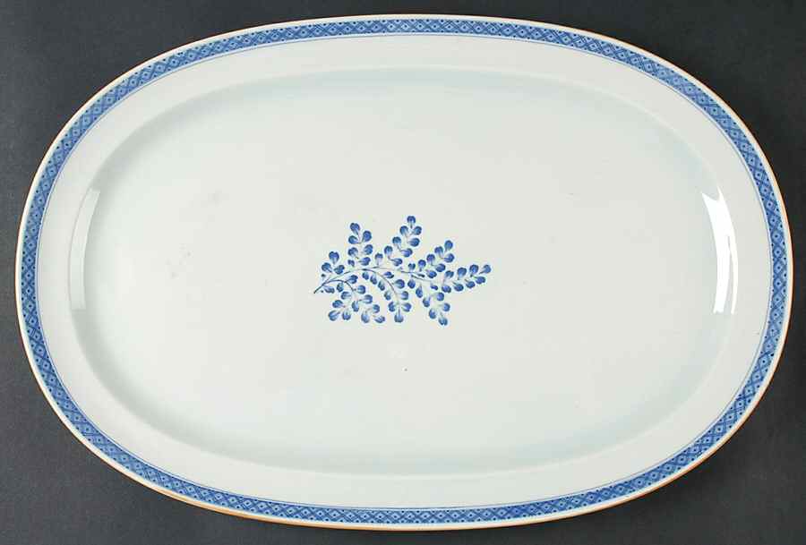 Gabriella Blue 17" Oval Serving Platter by Royal Copenhagen-1