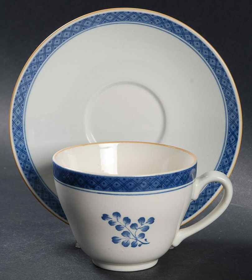 Gabriella Blue Flat Cup & Saucer Set by Royal Copenhagen-1