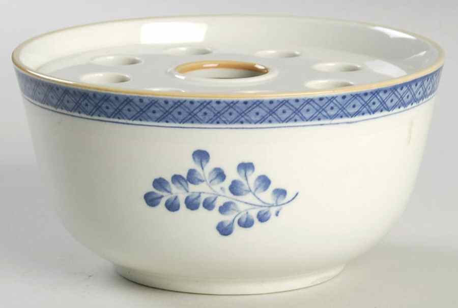 Gabriella Blue Flower Holder with Frog by Royal Copenhagen-1