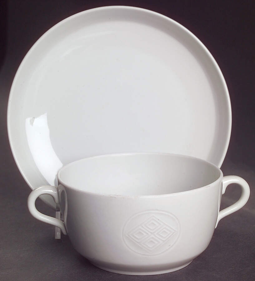 Gemma Cream Soup Bowl & Saucer Set by Royal Copenhagen-1