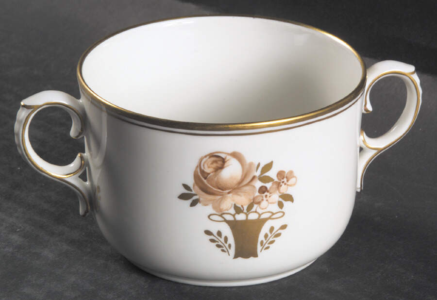 Golden Basket Flat Bouillon Cup by Royal Copenhagen-1