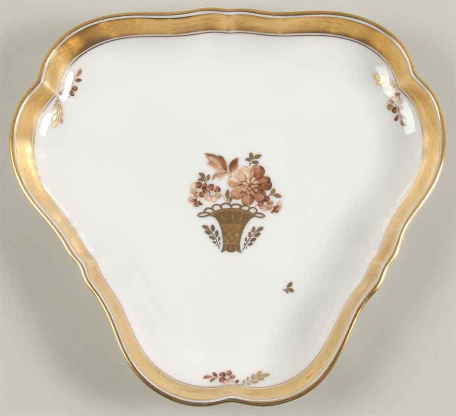Golden Basket Triangular Cake Plate by Royal Copenhagen-1