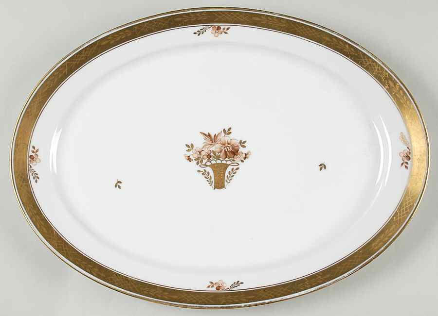 Golden Basket 14" Oval Serving Platter by Royal Copenhagen-1
