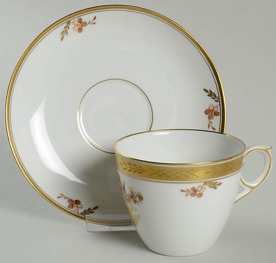 Golden Basket Flat Cup & Saucer Set by Royal Copenhagen-1