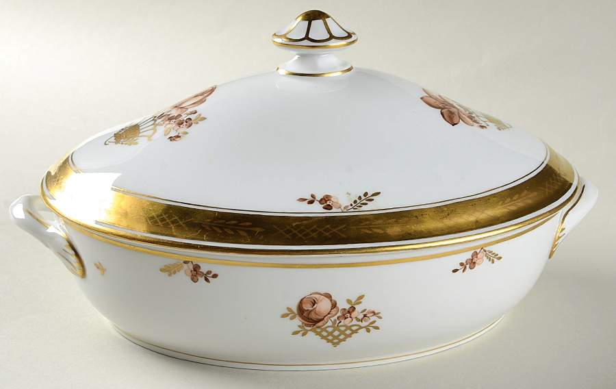 Golden Basket Oval Covered Vegetable by Royal Copenhagen-1