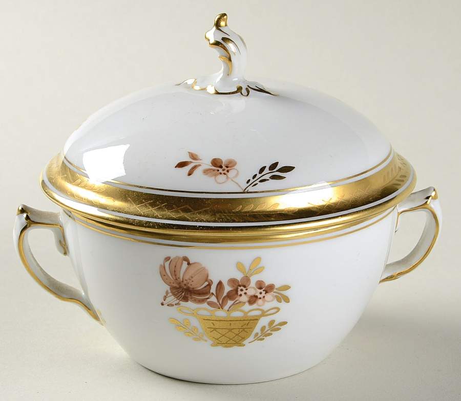 Golden Basket Sugar Bowl & Lid by Royal Copenhagen-1
