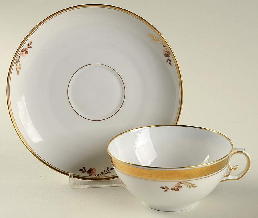 Golden Basket Flat Cup & Saucer Set by Royal Copenhagen-1
