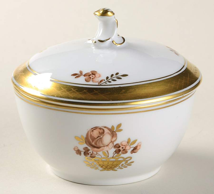 Golden Basket Mini Sugar Bowl & Lid by Royal Copenhagen-1