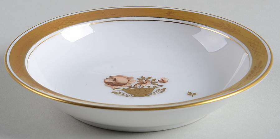 Golden Basket Rim Fruit/Dessert (Sauce) Bowl by Royal Copenhagen-1