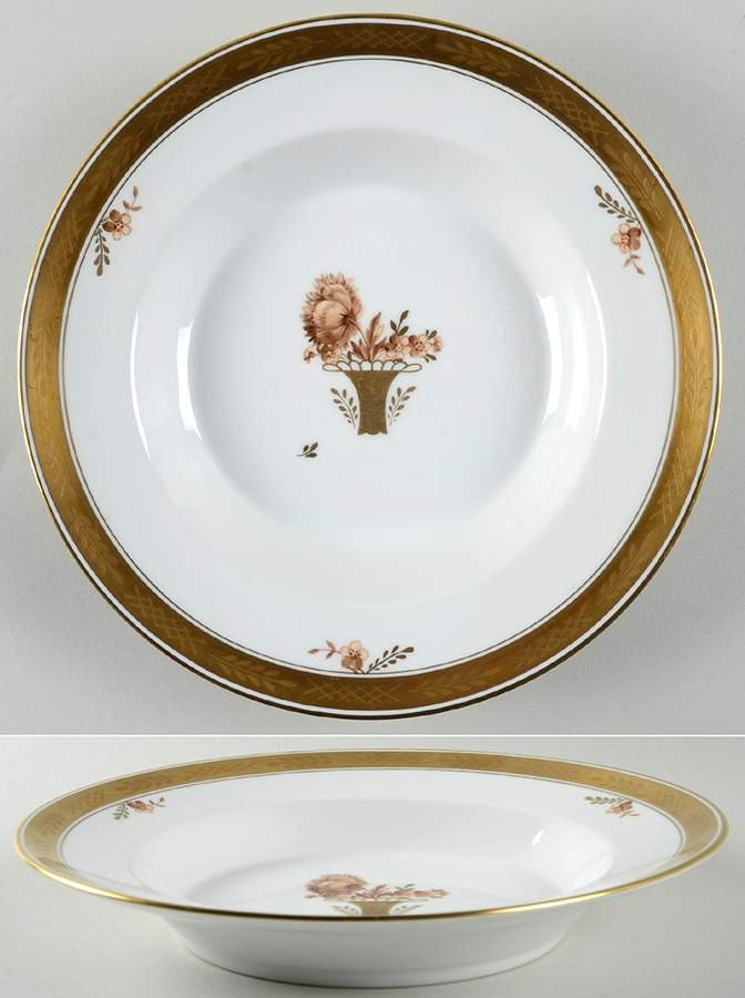 Golden Basket Large Rim Soup Bowl by Royal Copenhagen-1