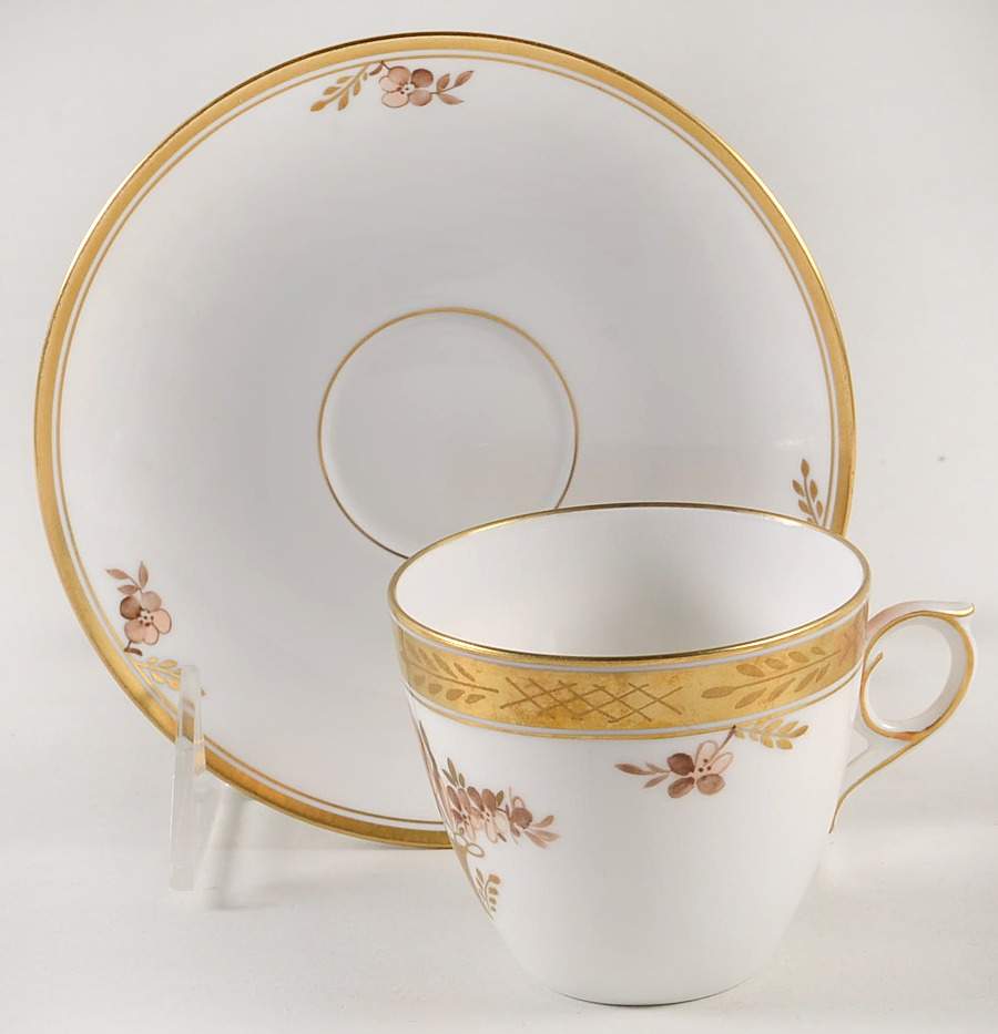 Golden Basket Flat Demitasse Cup & Saucer Set by Royal Copenhagen-1