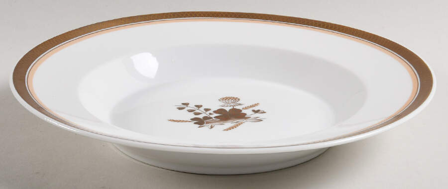 Golden Clover (White) Large Rim Soup Bowl by Royal Copenhagen-1