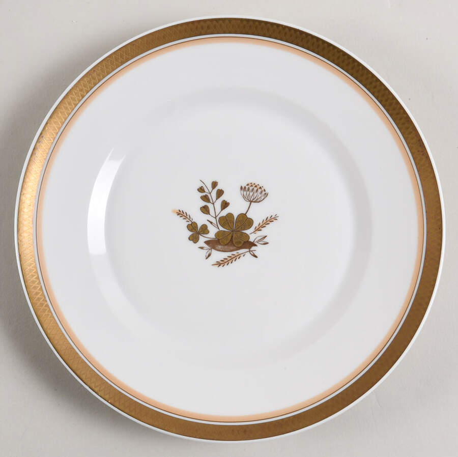 Golden Clover (White) Luncheon Plate by Royal Copenhagen-1