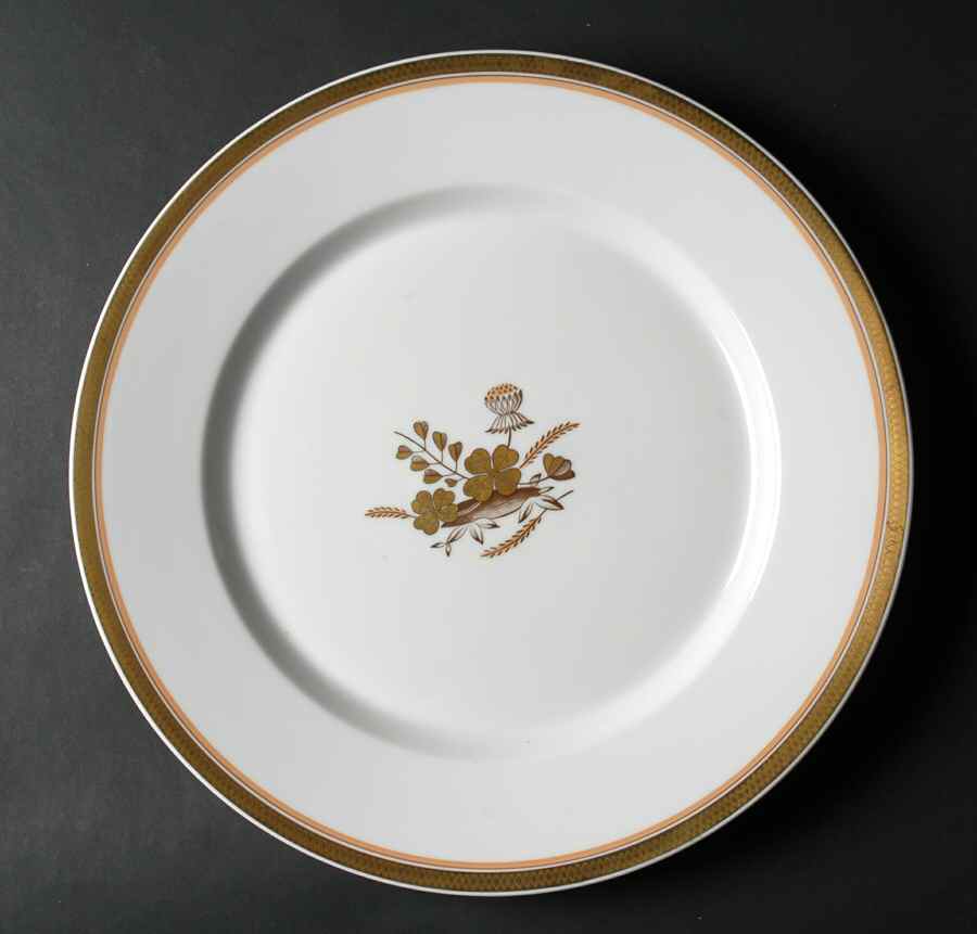 Golden Clover (White) 13" Chop Plate (Round Platter) by Royal Copenhagen-1