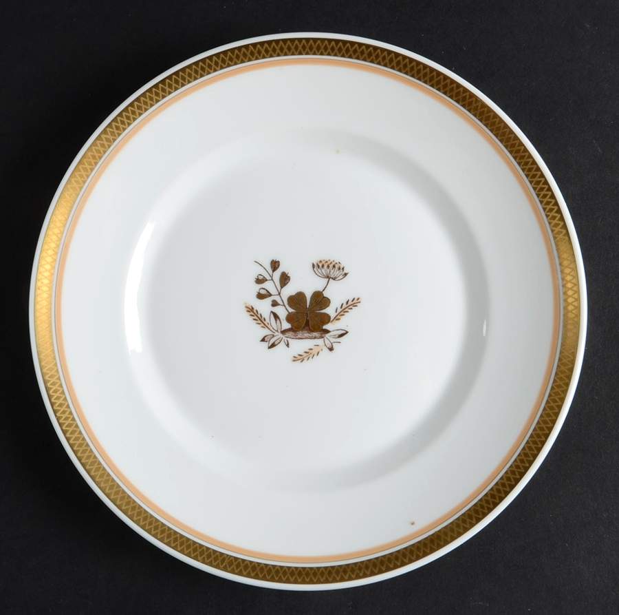 Golden Clover (White) Salad Plate by Royal Copenhagen-1