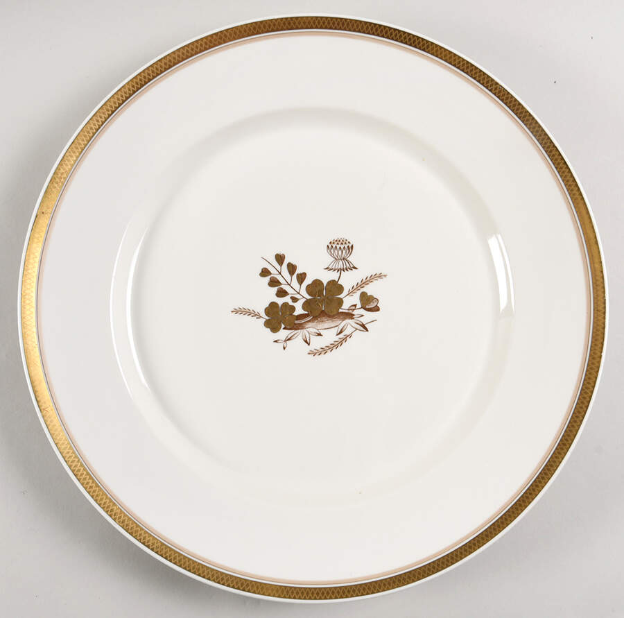 Golden Clover (Cream) 13" Chop Plate (Round Platter) by Royal Copenhagen-1