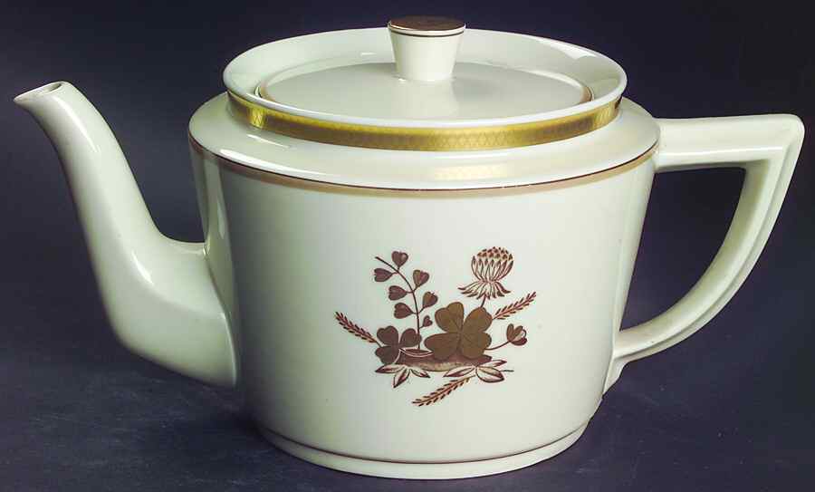 Golden Clover (Cream) Teapot & Lid by Royal Copenhagen-1