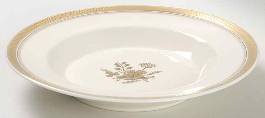 Golden Clover (Cream) Rim Soup Bowl by Royal Copenhagen-1