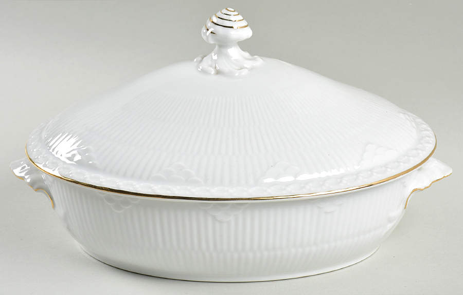 Gold Fan Oval Covered Vegetable by Royal Copenhagen-1