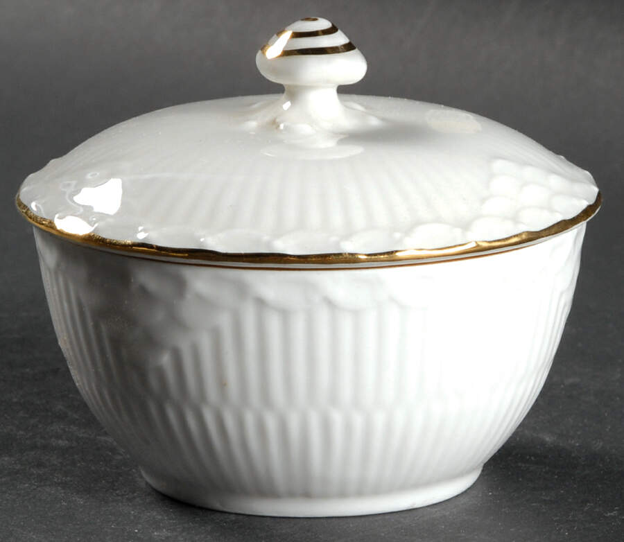 Gold Fan Mini Sugar Bowl & Lid by Royal Copenhagen-1