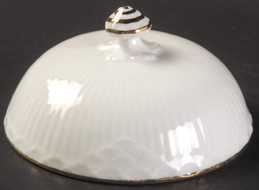 Gold Fan Lid for Sugar Bowl by Royal Copenhagen-1