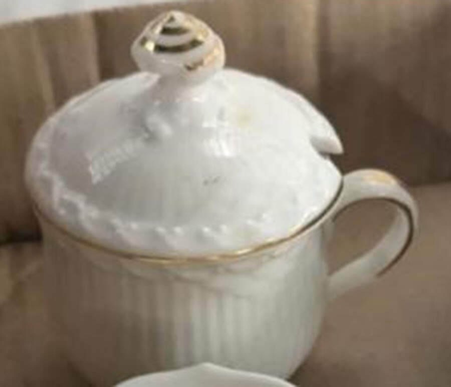 Gold Fan Mustard Jar & Lid by Royal Copenhagen-1