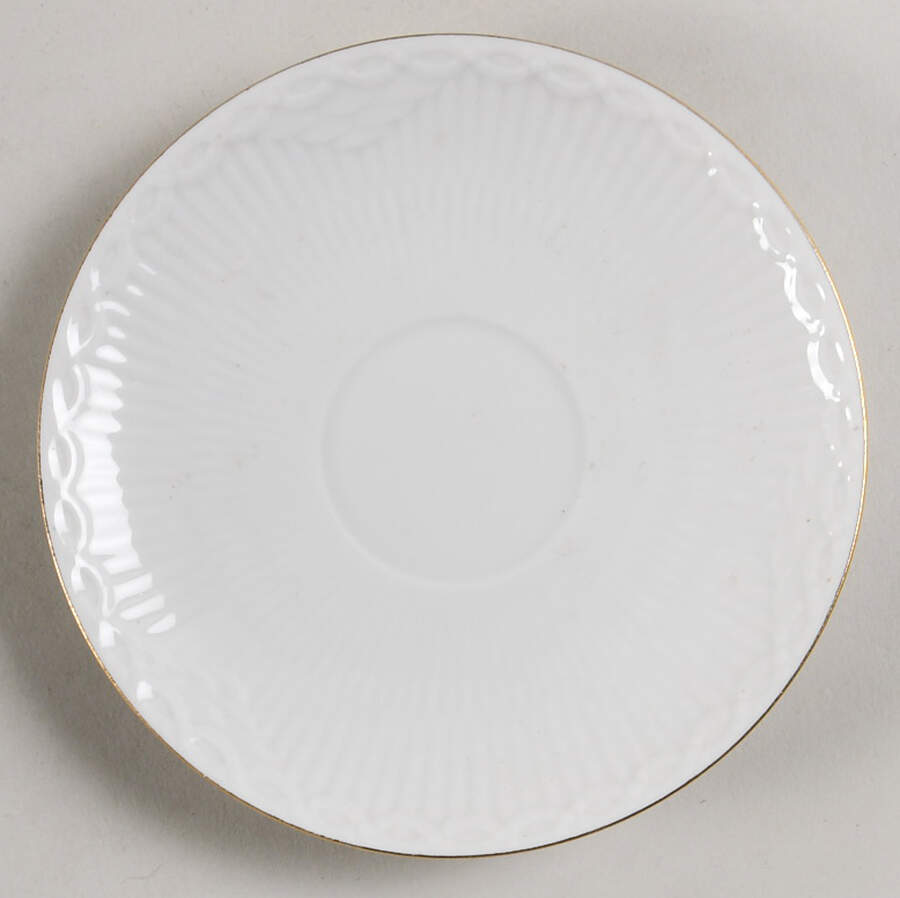 Gold Fan Saucer for Flat Demitasse Cup by Royal Copenhagen-1