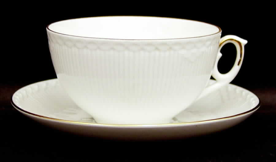 Gold Fan Breakfast Cup & Saucer Set by Royal Copenhagen-1