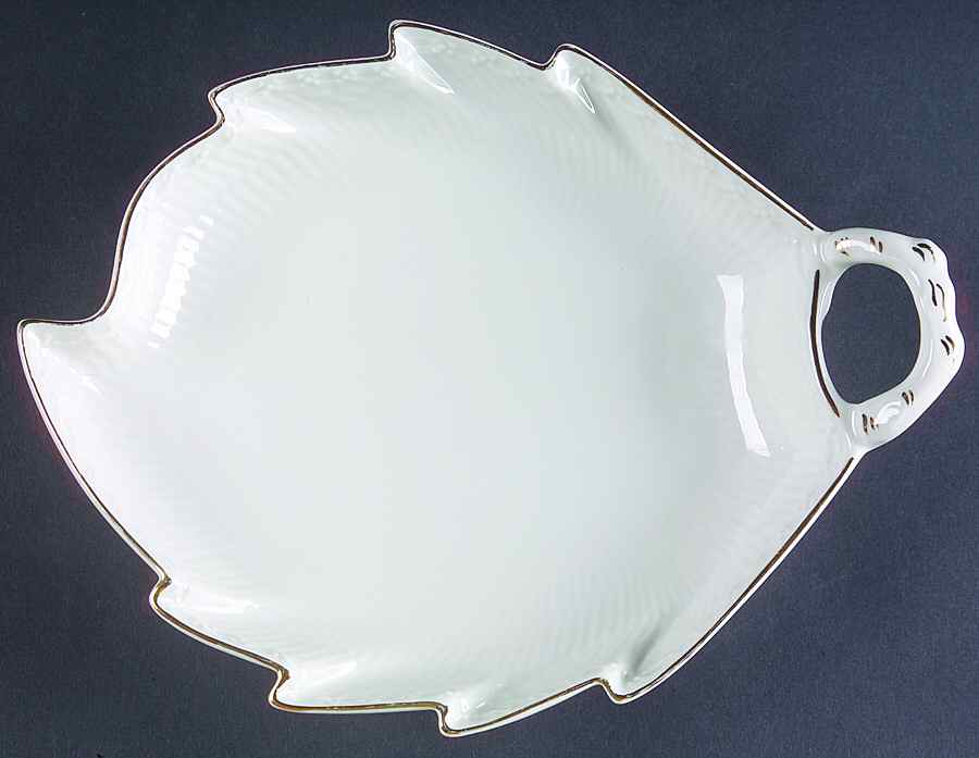 Gold Fan Pickle Dish by Royal Copenhagen-1