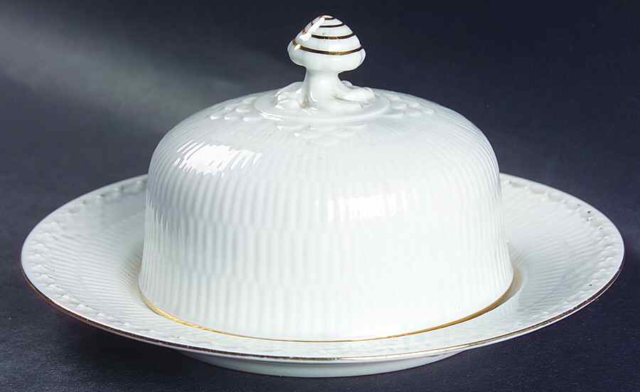 Gold Fan Round Covered Butter by Royal Copenhagen-1