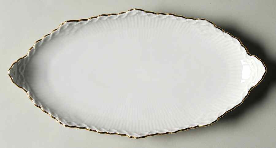 Gold Fan Pickle Dish by Royal Copenhagen-1