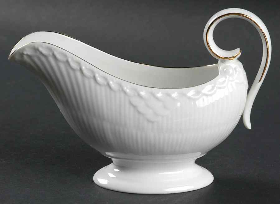 Gold Fan Open Sauce Boat by Royal Copenhagen-1