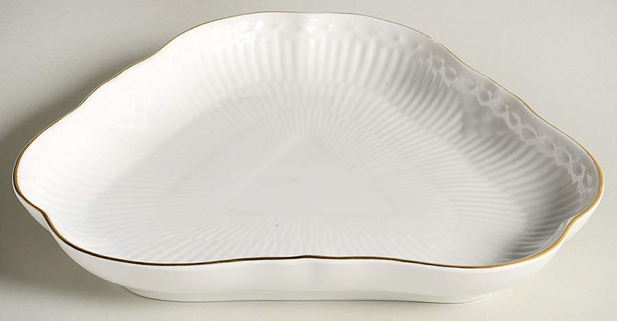 Gold Fan Triangular Cake Plate by Royal Copenhagen-1