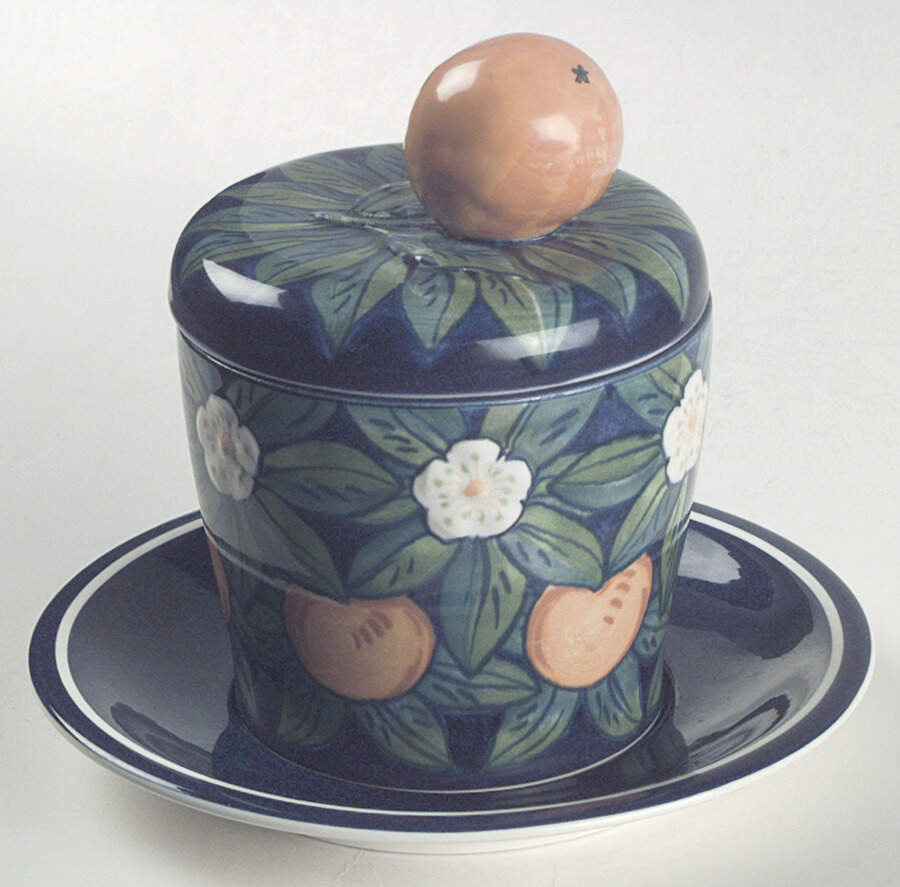 Golden Summer Marmalade & Lid w/Underplate by Royal Copenhagen-1