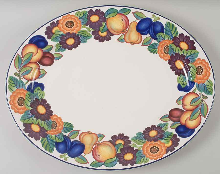 Golden Summer 20" Oval Serving Platter by Royal Copenhagen-1