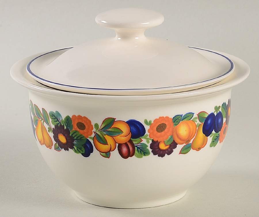 Golden Summer Sugar Bowl & Lid by Royal Copenhagen-1