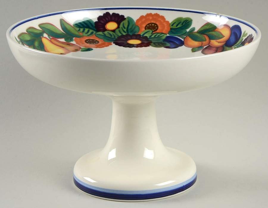 Golden Summer Footed Cake Plate by Royal Copenhagen-1