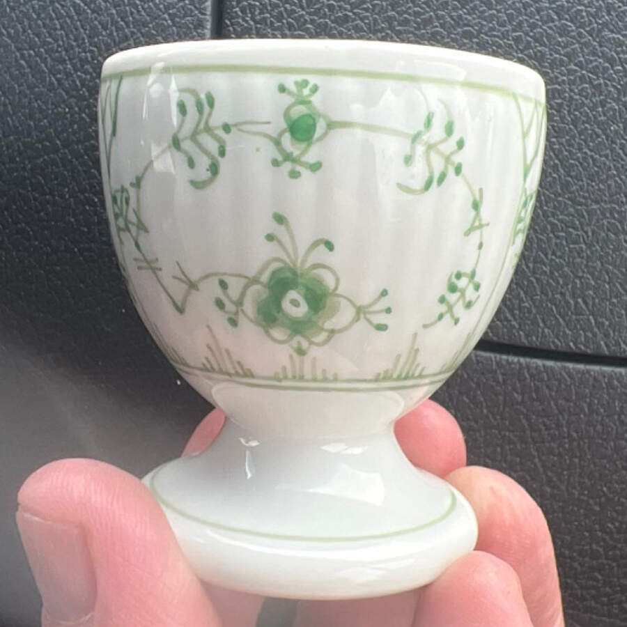 Green Fluted Single Egg Cup by Royal Copenhagen-1