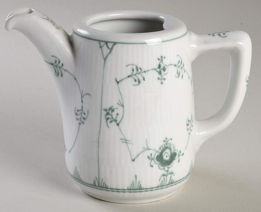 Green Fluted Individual Teapot No Lid by Royal Copenhagen-1