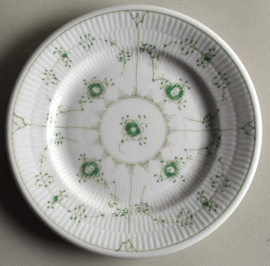 Green Fluted Dessert/Pie Plate by Royal Copenhagen-1