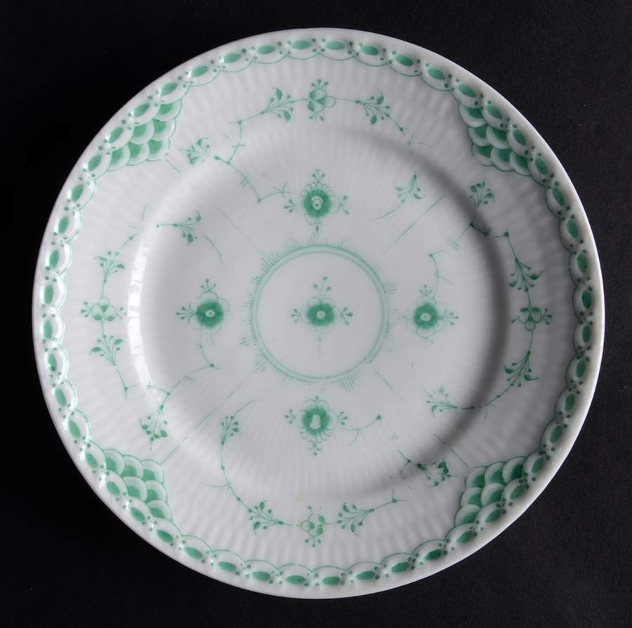 Green Fluted Bread & Butter Plate by Royal Copenhagen-1
