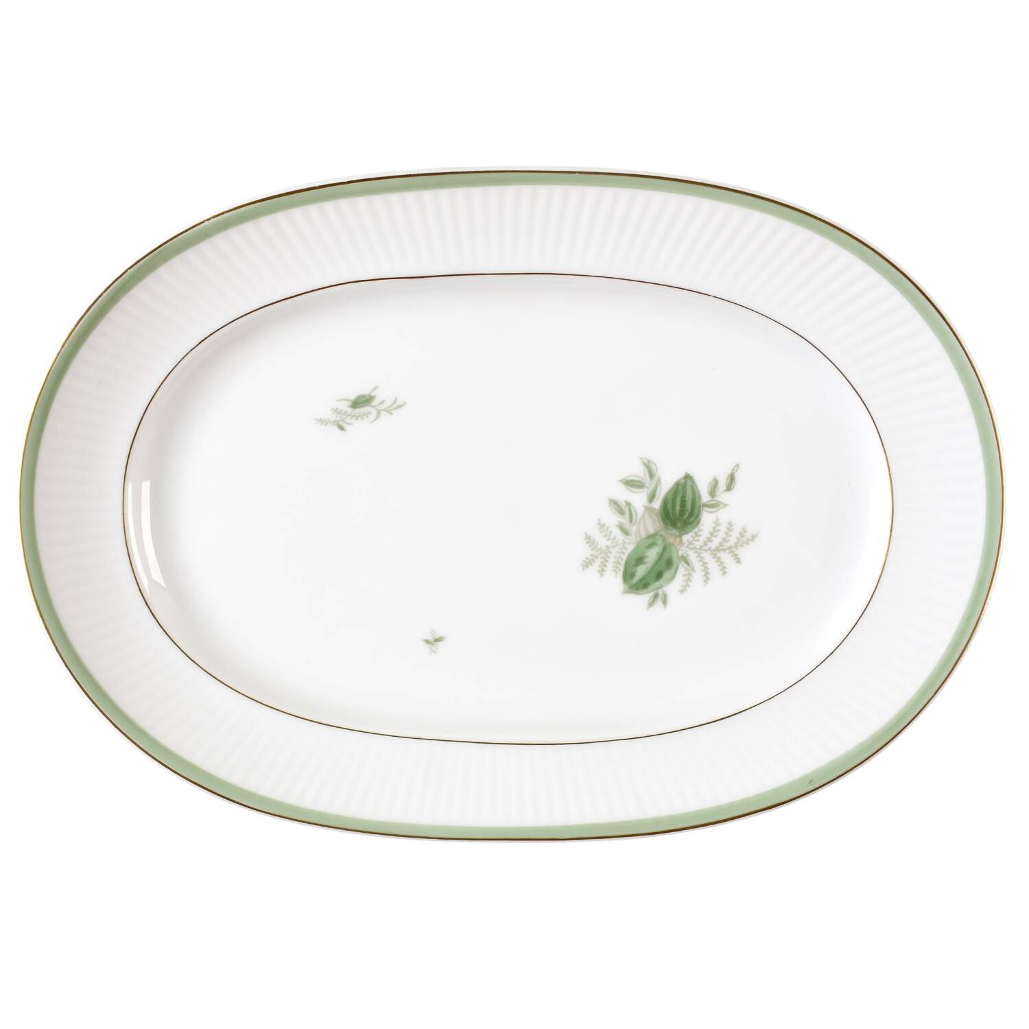 Green Melodi 11" Oval Serving Platter by Royal Copenhagen-1