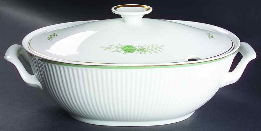 Green Melodi Oval Tureen & Lid by Royal Copenhagen-1