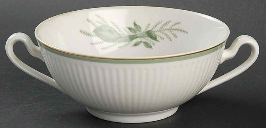 Green Melodi Footed Cream Soup Bowl by Royal Copenhagen-1