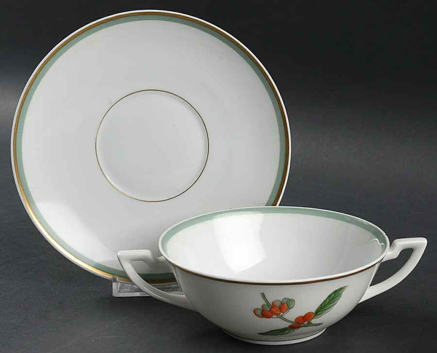Java Flat Cream Soup Bowl & Saucer Set by Royal Copenhagen-1