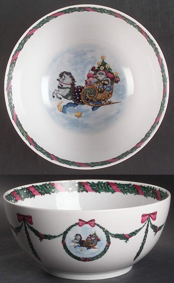 Jingle Bells 9" Salad Serving Bowl by Royal Copenhagen-1