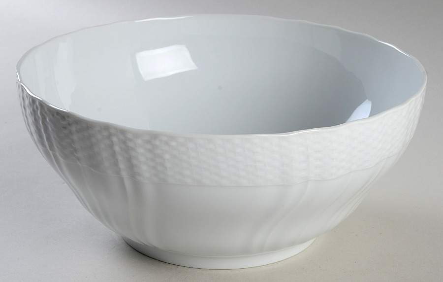 Josephine White 9" Salad Serving Bowl by Royal Copenhagen-1