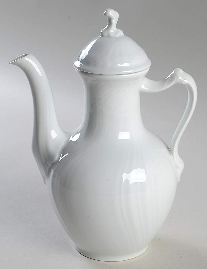 Josephine White Small Coffee Pot & Lid by Royal Copenhagen-1